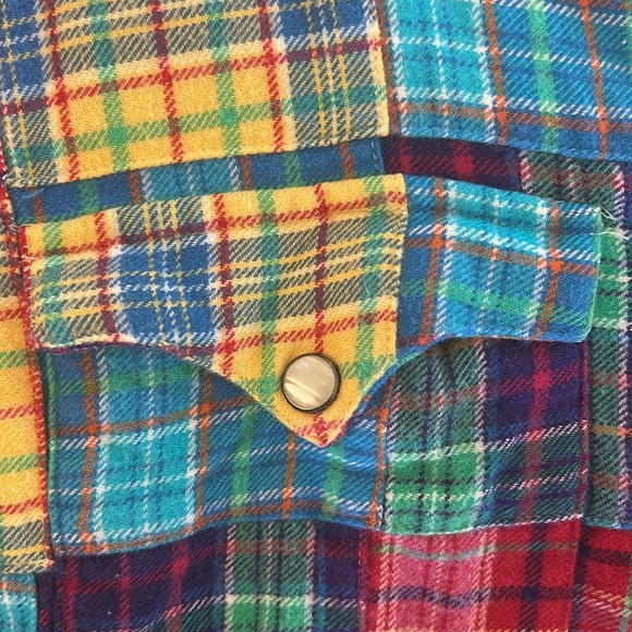 Polo Ralph Lauren men’s madeas patchwork Western long sleeve shirt. Size XL - Picture 3 of 8